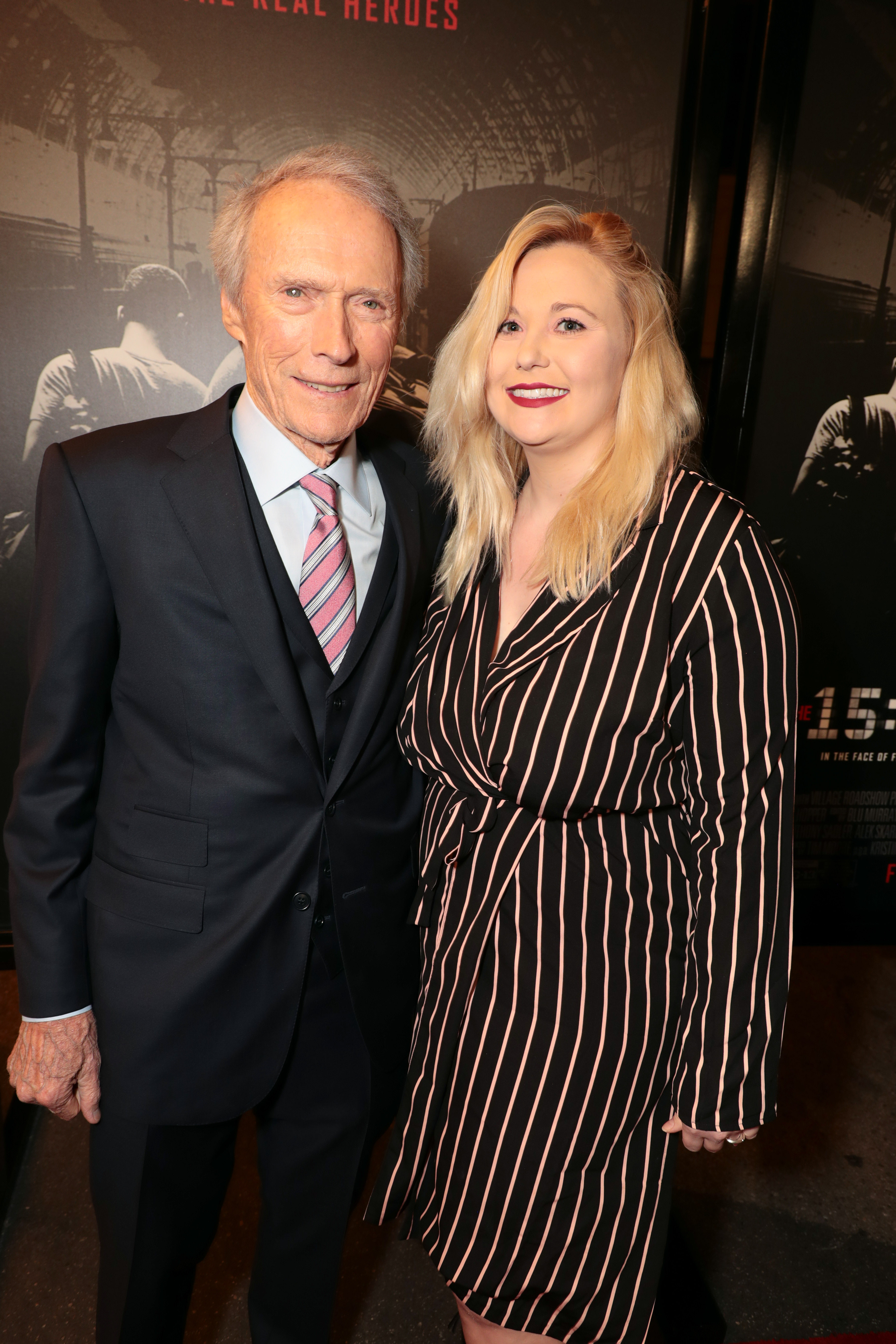 Clint et Kathryn Eastwood lors de la première mondiale de "The 15:17 to Paris" le 5 février 2018. | Source : Getty Images