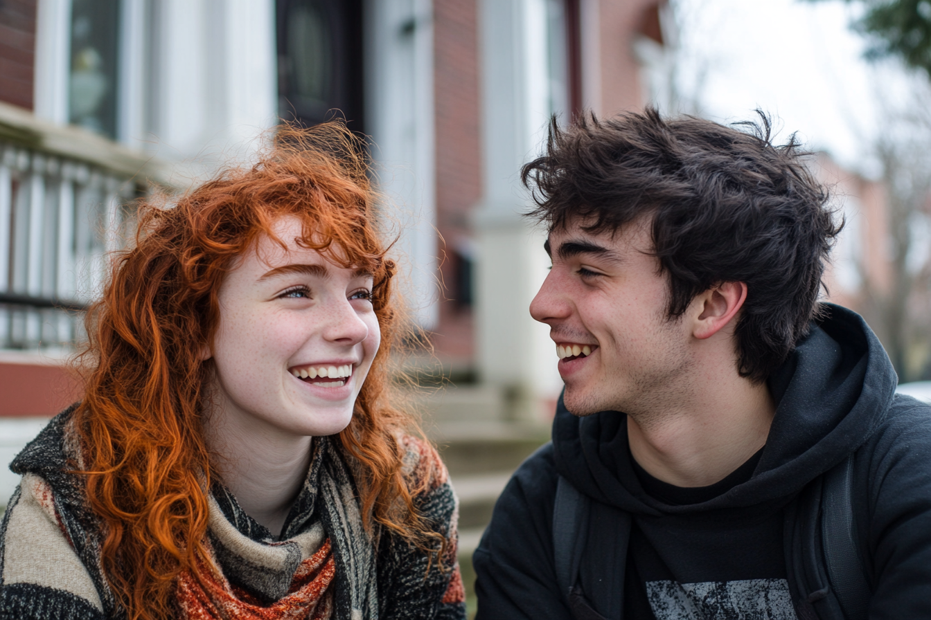 Un frère et une sœur qui rient ensemble | Source : Midjourney