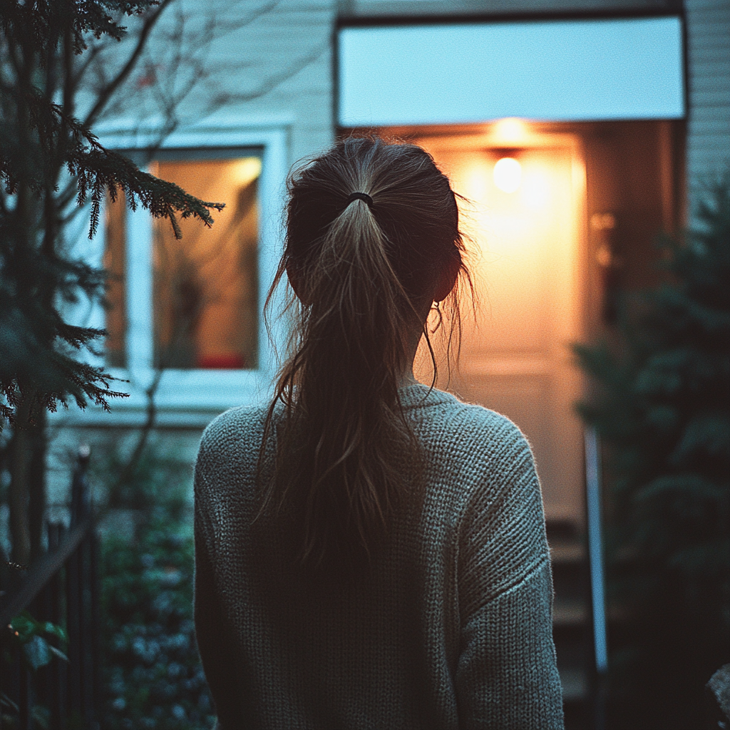 Une femme qui arrive chez elle après le travail | Source : Midjourney