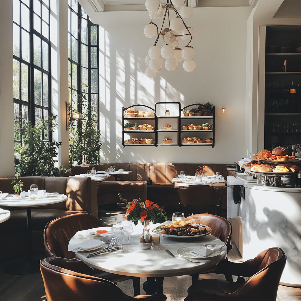 Un lieu de brunch chic | Source : Midjourney