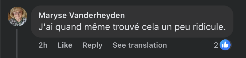 Commentaire d'internaute sur le geste d'Anne-Sophie Lapix | Source : capture Facebook@Gala