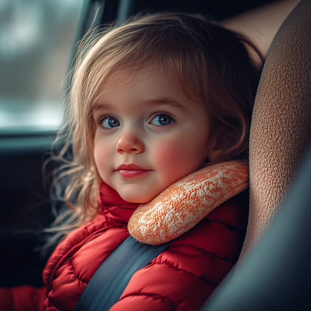 Une fille souriante dans une voiture | Source : Midjourney