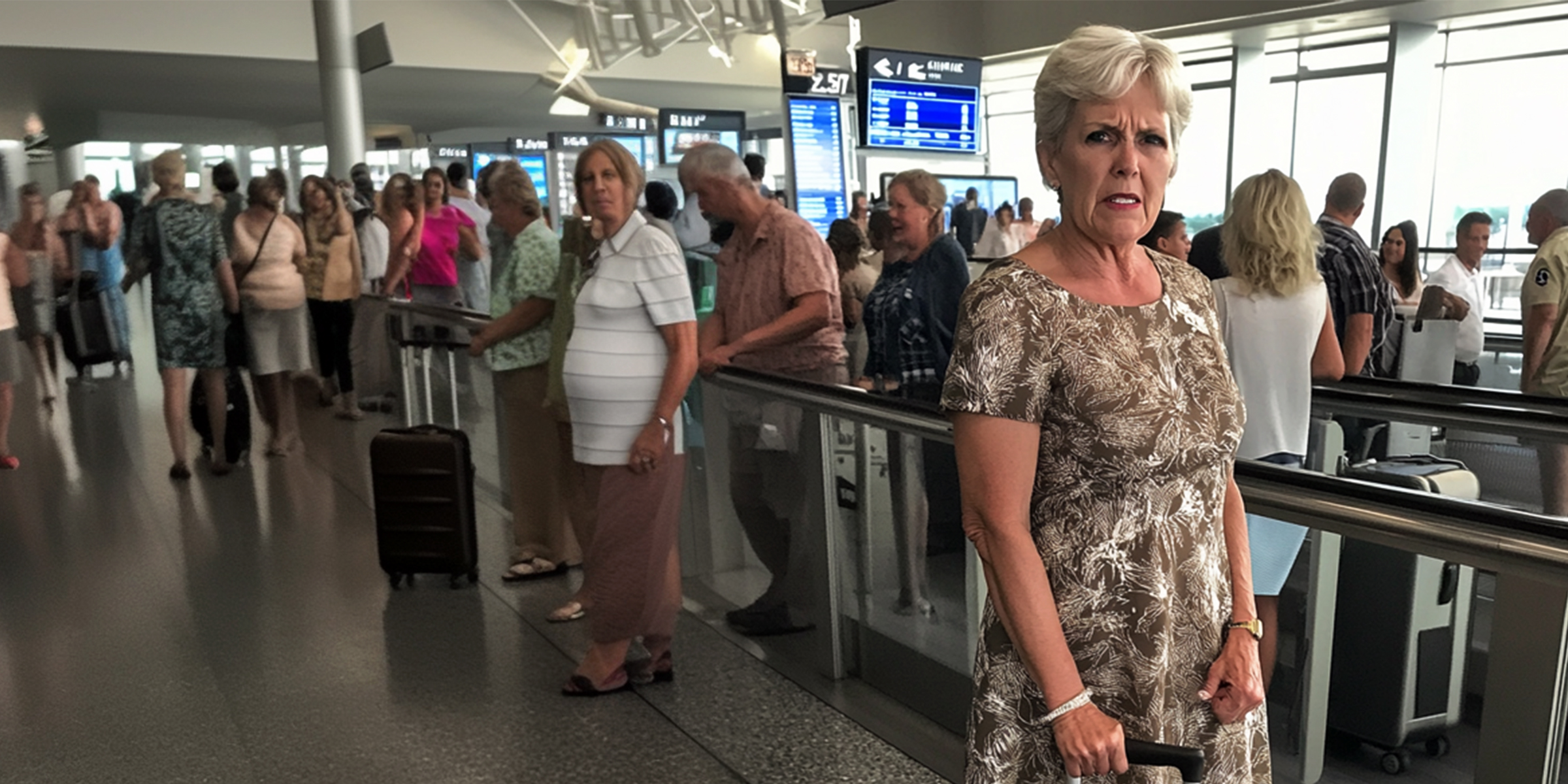 Une femme âgée debout à l'aéroport | Source : Amomama