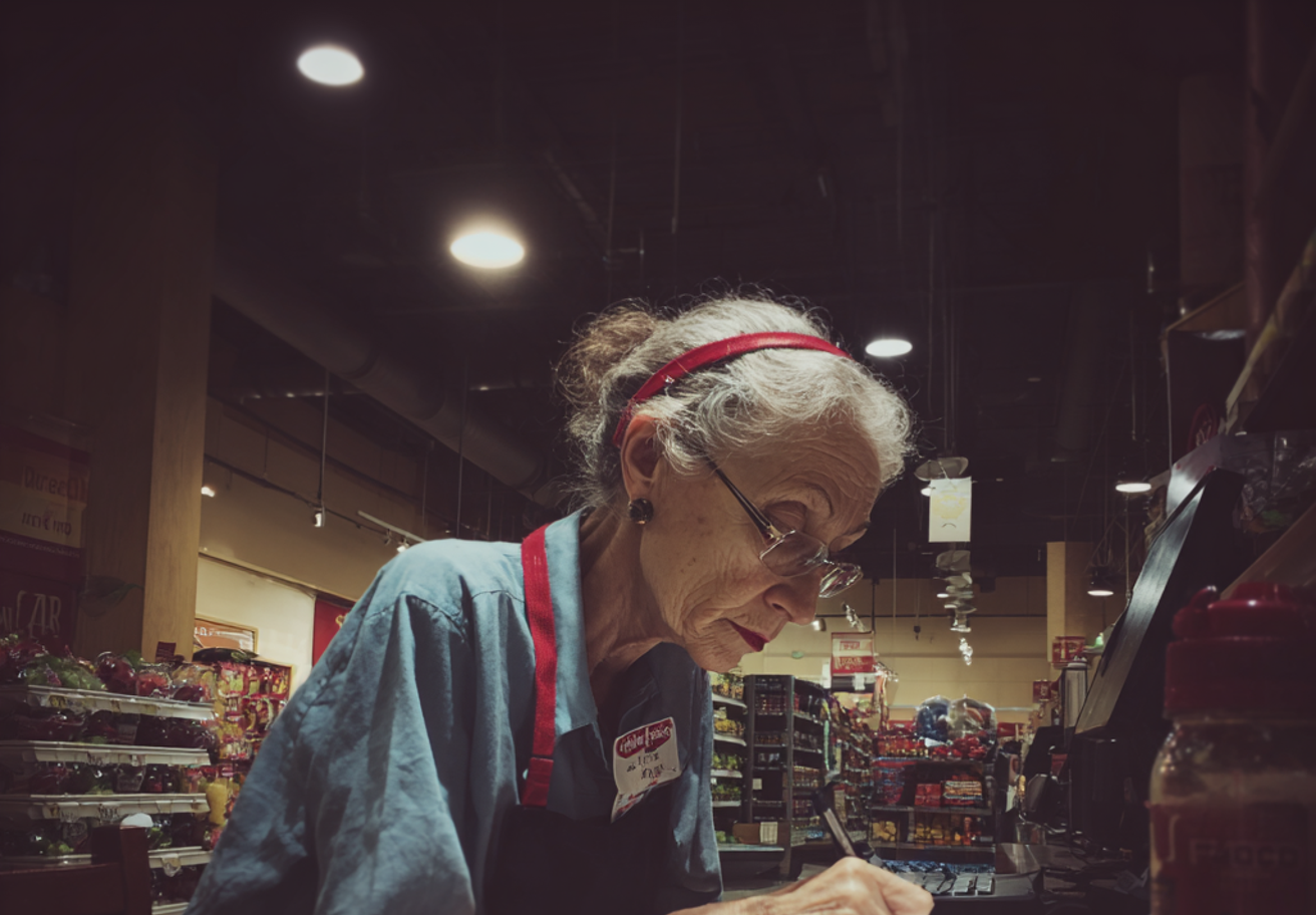 Une femme âgée qui écrit une note | Source : Midjourney