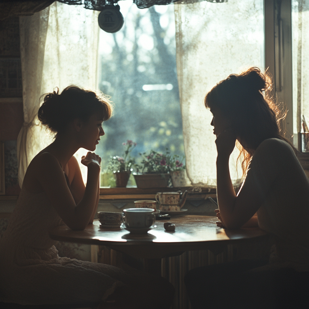 Deux femmes contrariées qui parlent | Source : Midjourney
