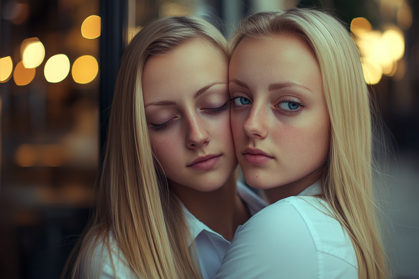 Une femme embrassant sa sœur | Source : Midjourney