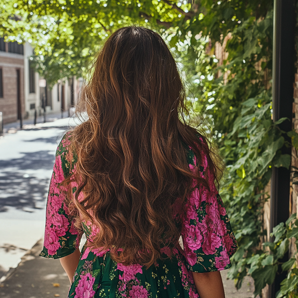 Une femme marchant sur un trottoir | Source : Midjourney