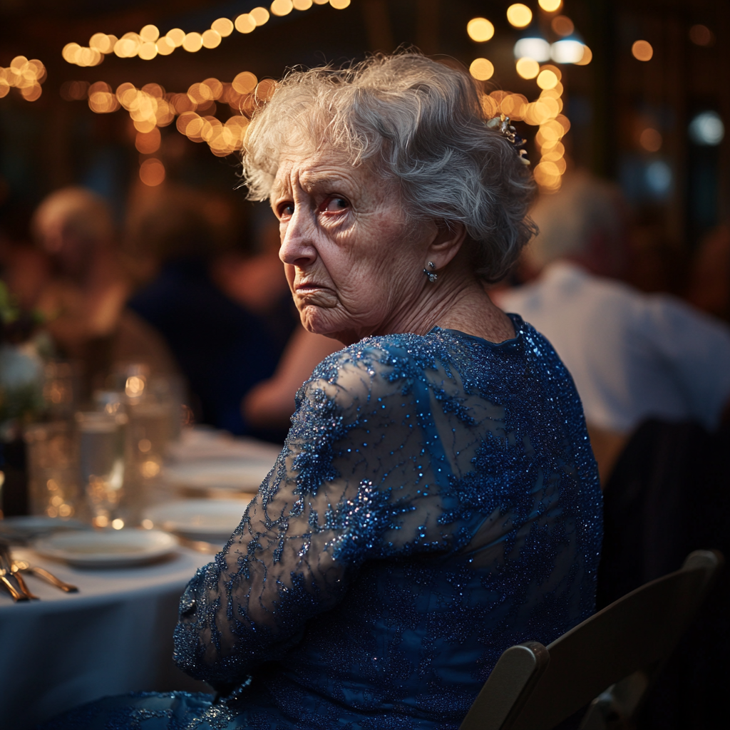 Une femme en colère à une table | Source : Midjourney