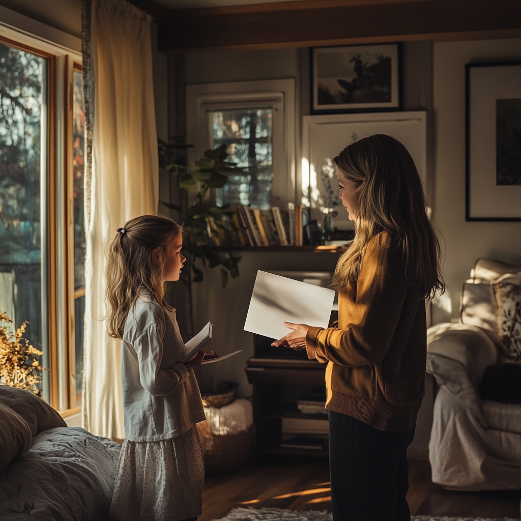 Mère et fille en train de parler | Source : Midjourney