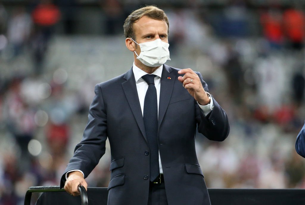 Emmanuel Macron lors de la coupe de France | Source : Getty Images