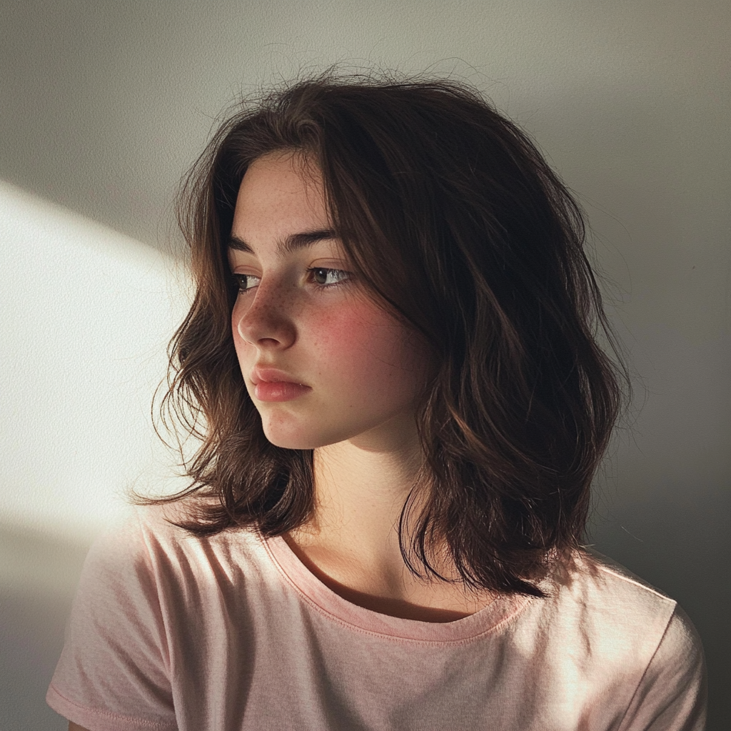 Profil latéral d'une adolescente | Source : Midjourney