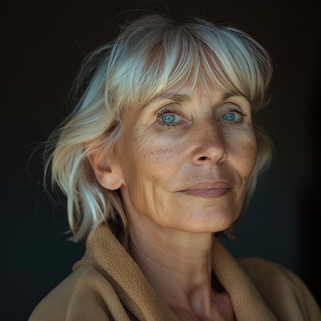 Une femme âgée souriant doucement | Source : Midjourney