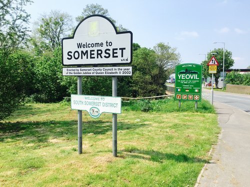 Signe de bienvenue à Yeovil, Somerset, Angleterre. | Source : Shutterstock