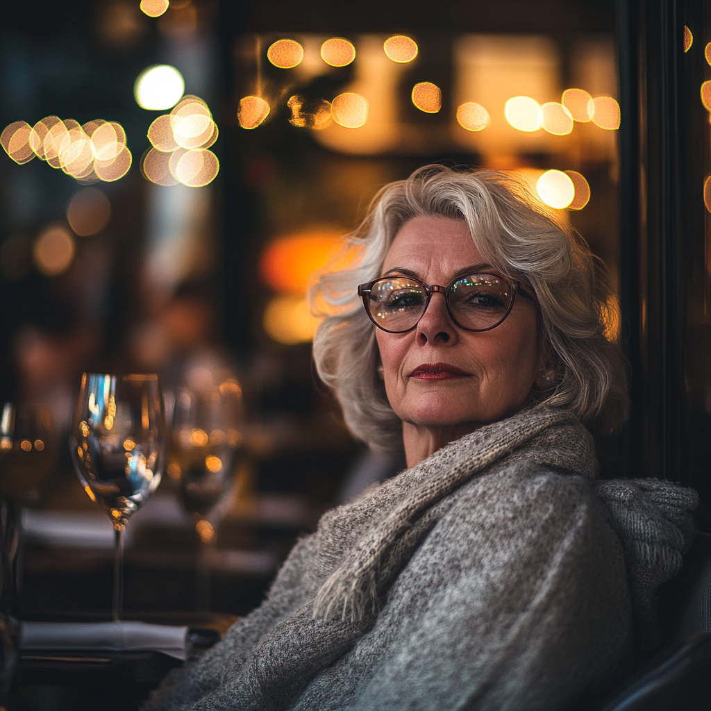 Une femme qui sourit dans un restaurant | Source : Midjourney