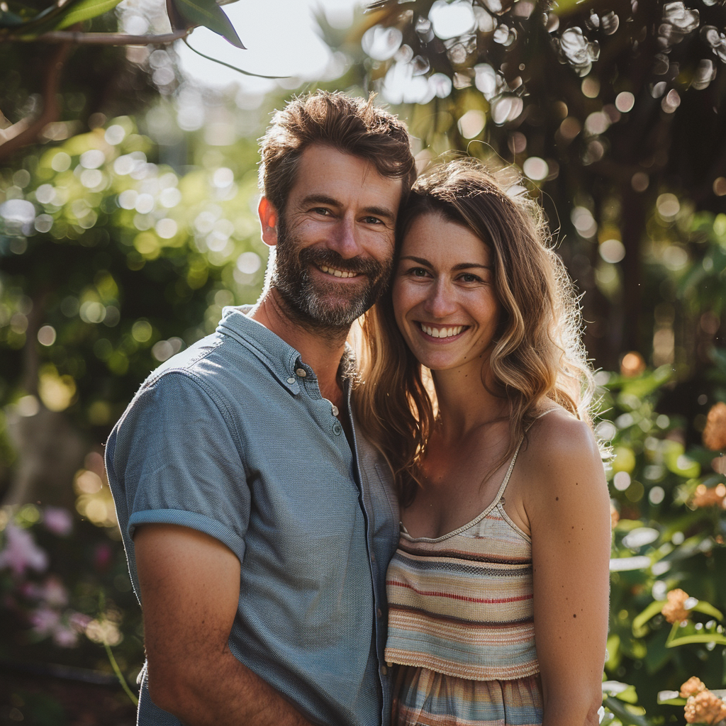 Un couple souriant | Source : Midjourney