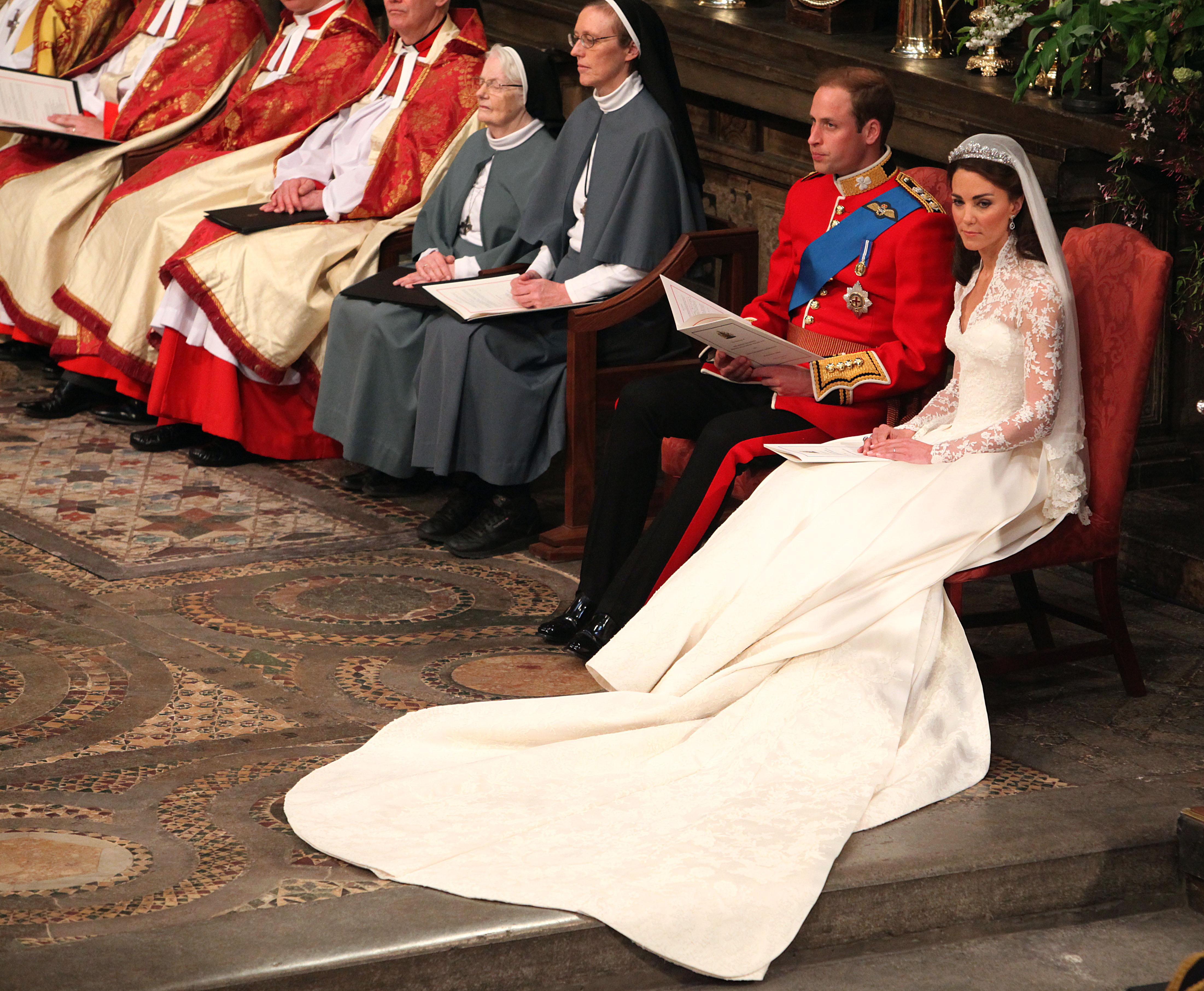 Le prince William et Catherine Middleton lors de leur cérémonie de mariage à l'abbaye de Westminster, le 29 avril 2011, à Londres, en Angleterre. | Source : Getty Images