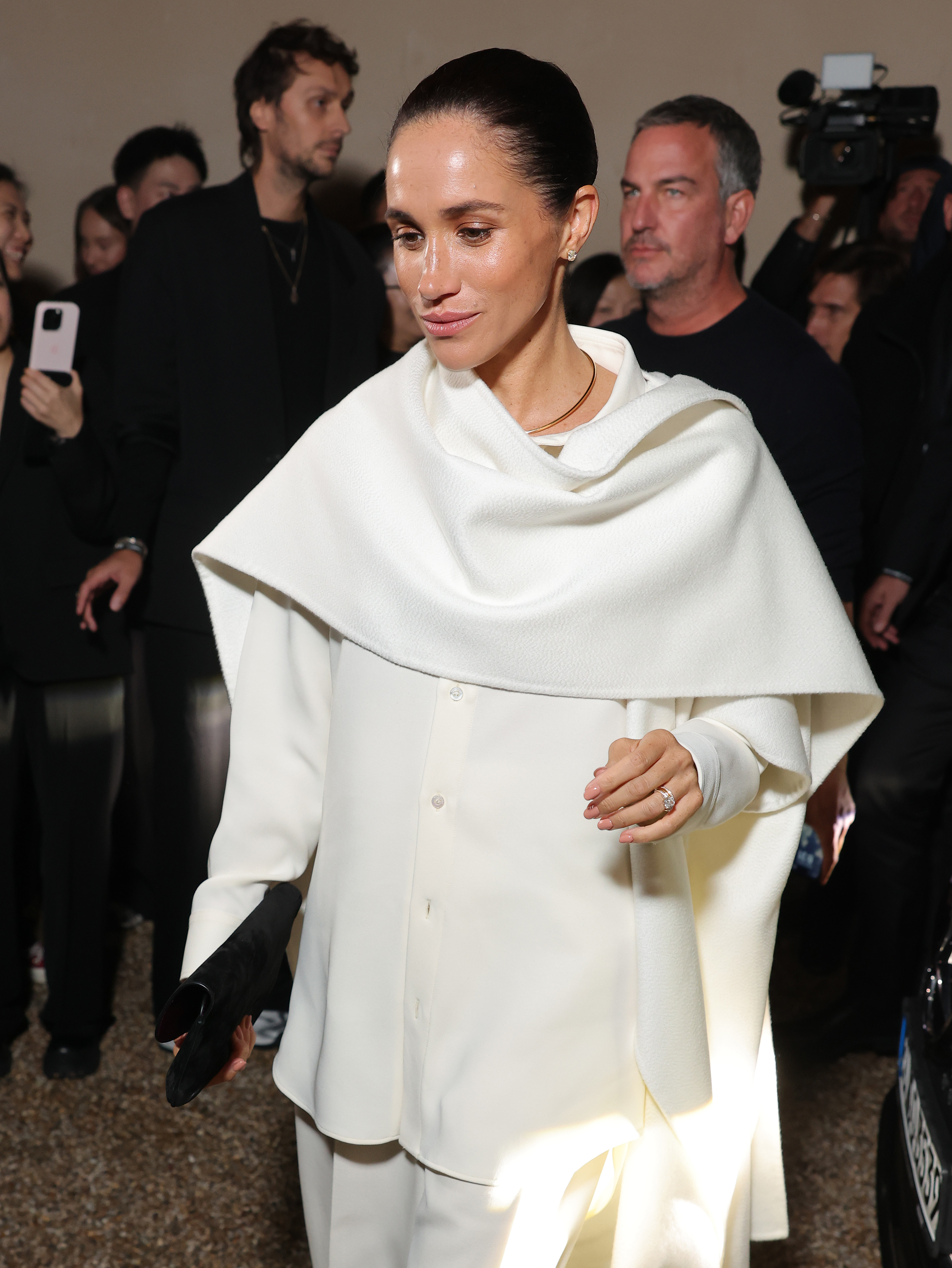 Meghan Markle, duchesse de Sussex assiste au défilé Balenciaga Womenswear Spring/Summer 2026 le 4 octobre 2025 | Source : Getty Images