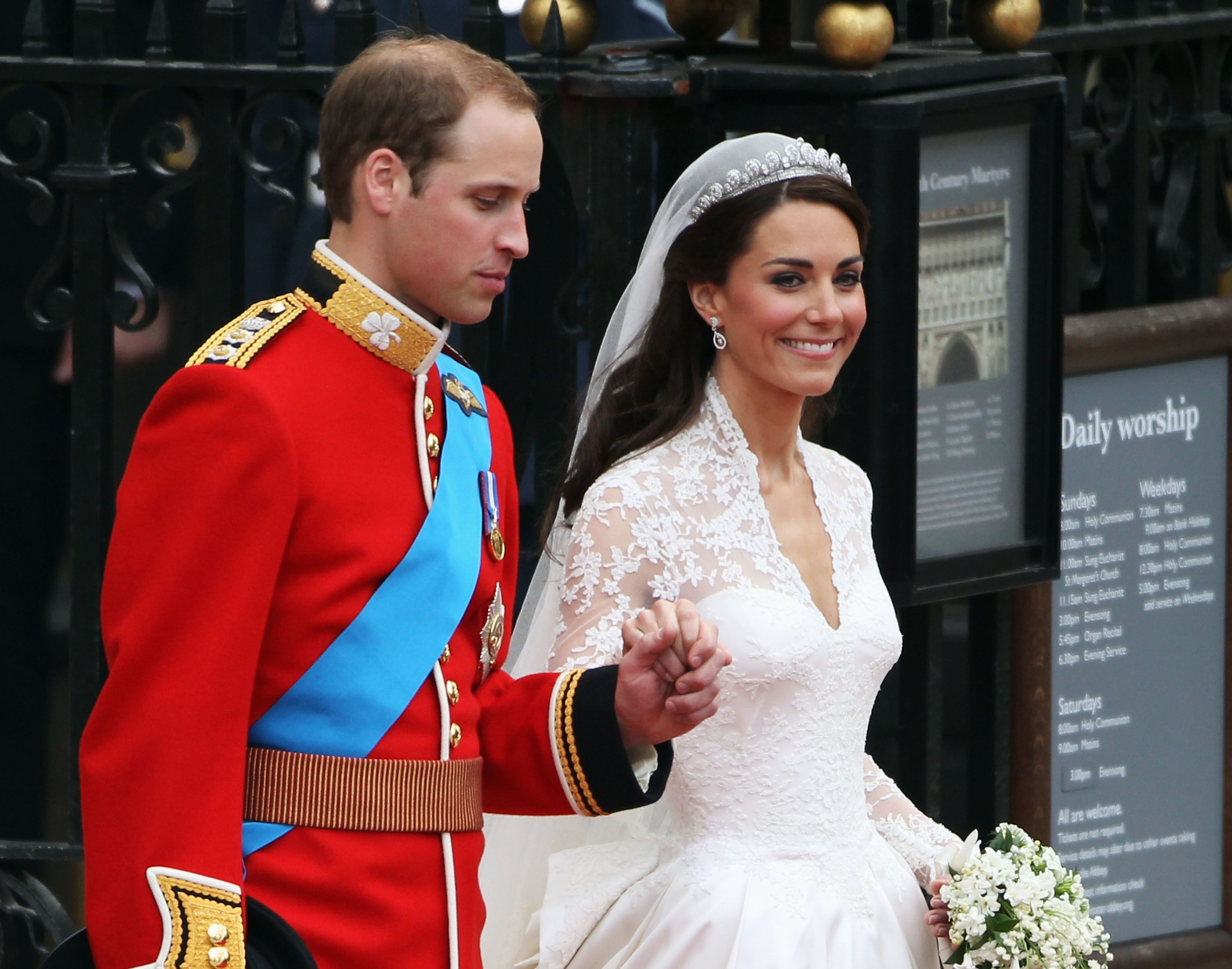 Kate Middleton et le Prince William lors de leur mariage. | Photo : Getty Images