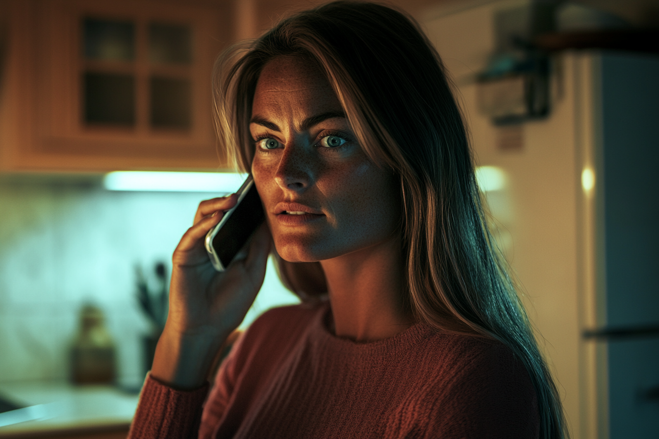 Une femme au téléphone | Source : Midjourney