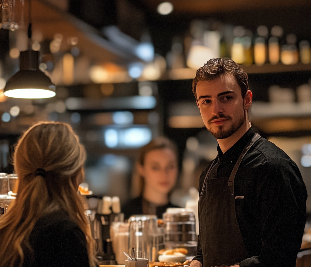 Employé masculin dans un restaurant | Source : Midjourney