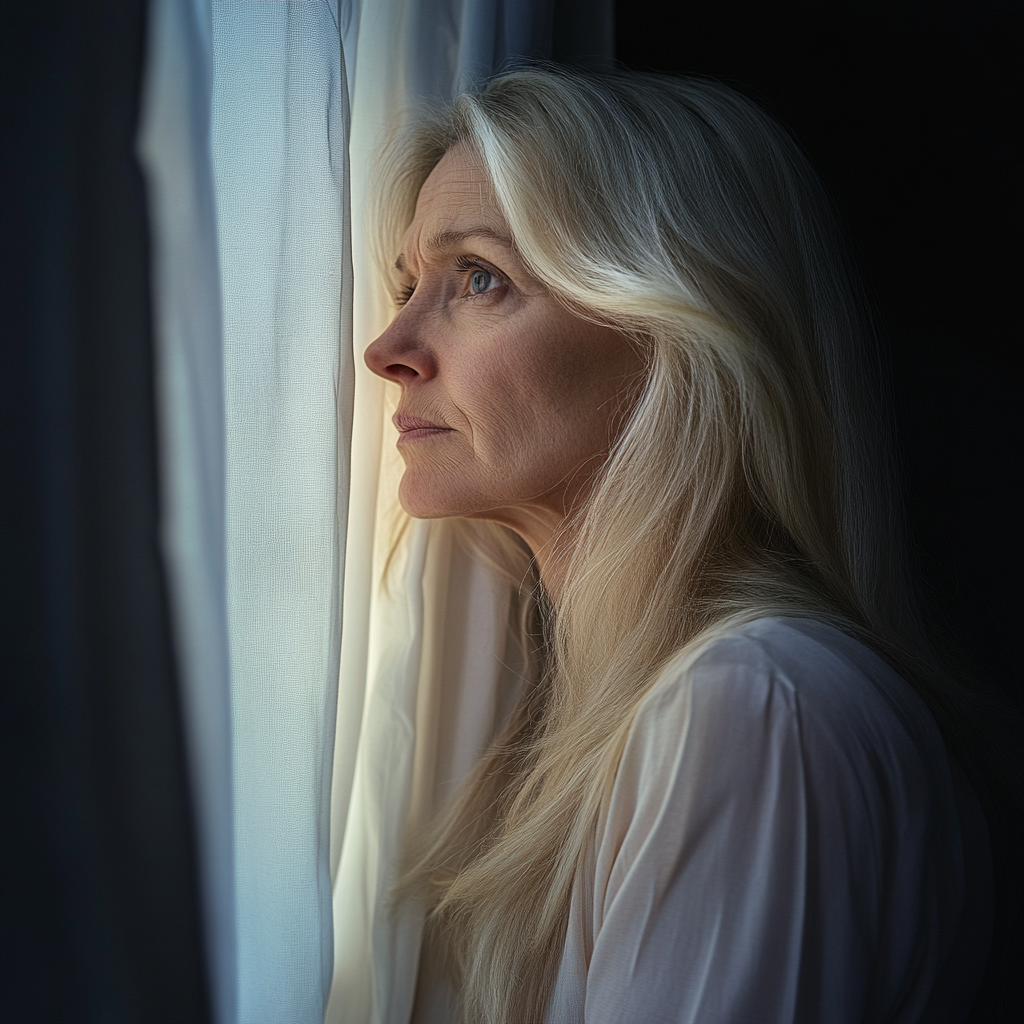 Une femme qui regarde à l'extérieur | Source : Midjourney