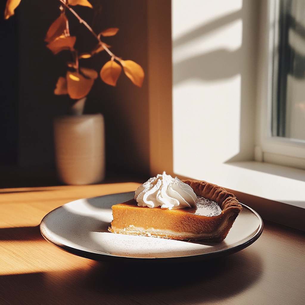 Une part de tarte à la citrouille et de la crème fouettée | Source : Midjourney