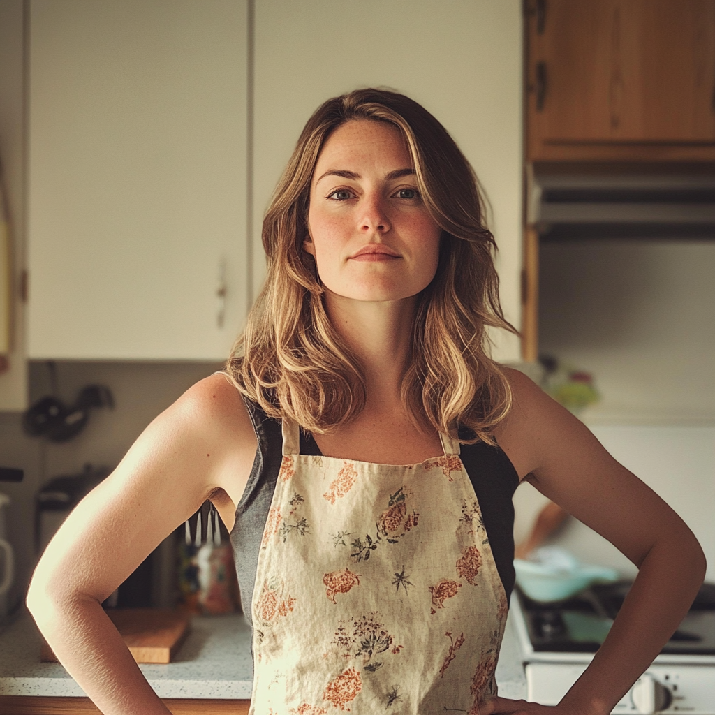 Une femme debout dans la cuisine | Source : Midjourney