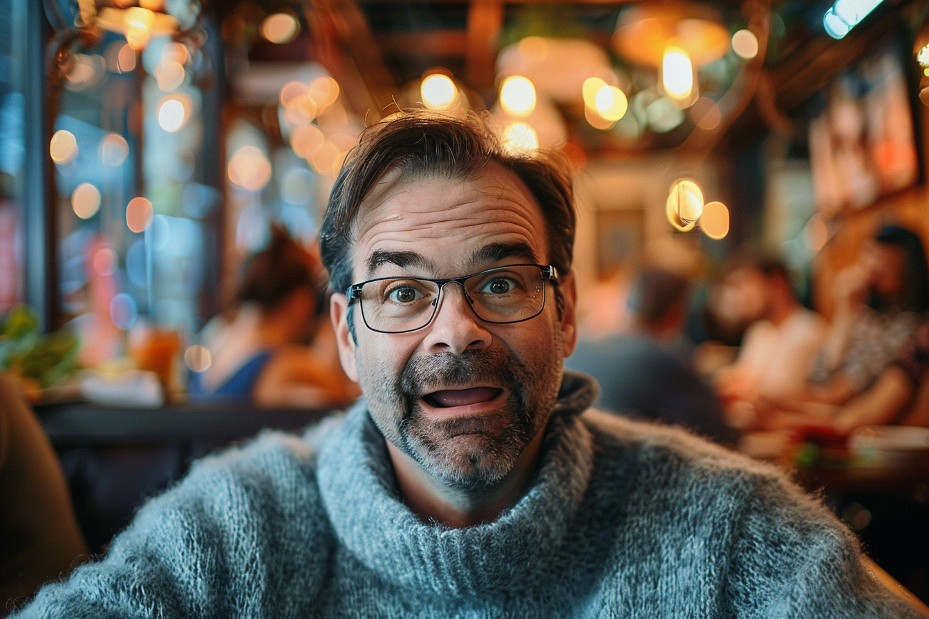 Un homme sympathique dans un restaurant | Source : Midjourney