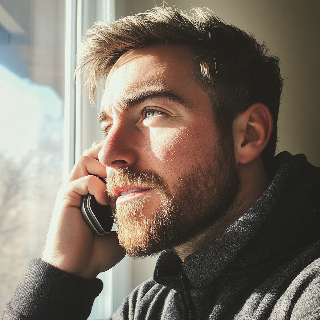 Un homme qui parle au téléphone | Source : Midjourney