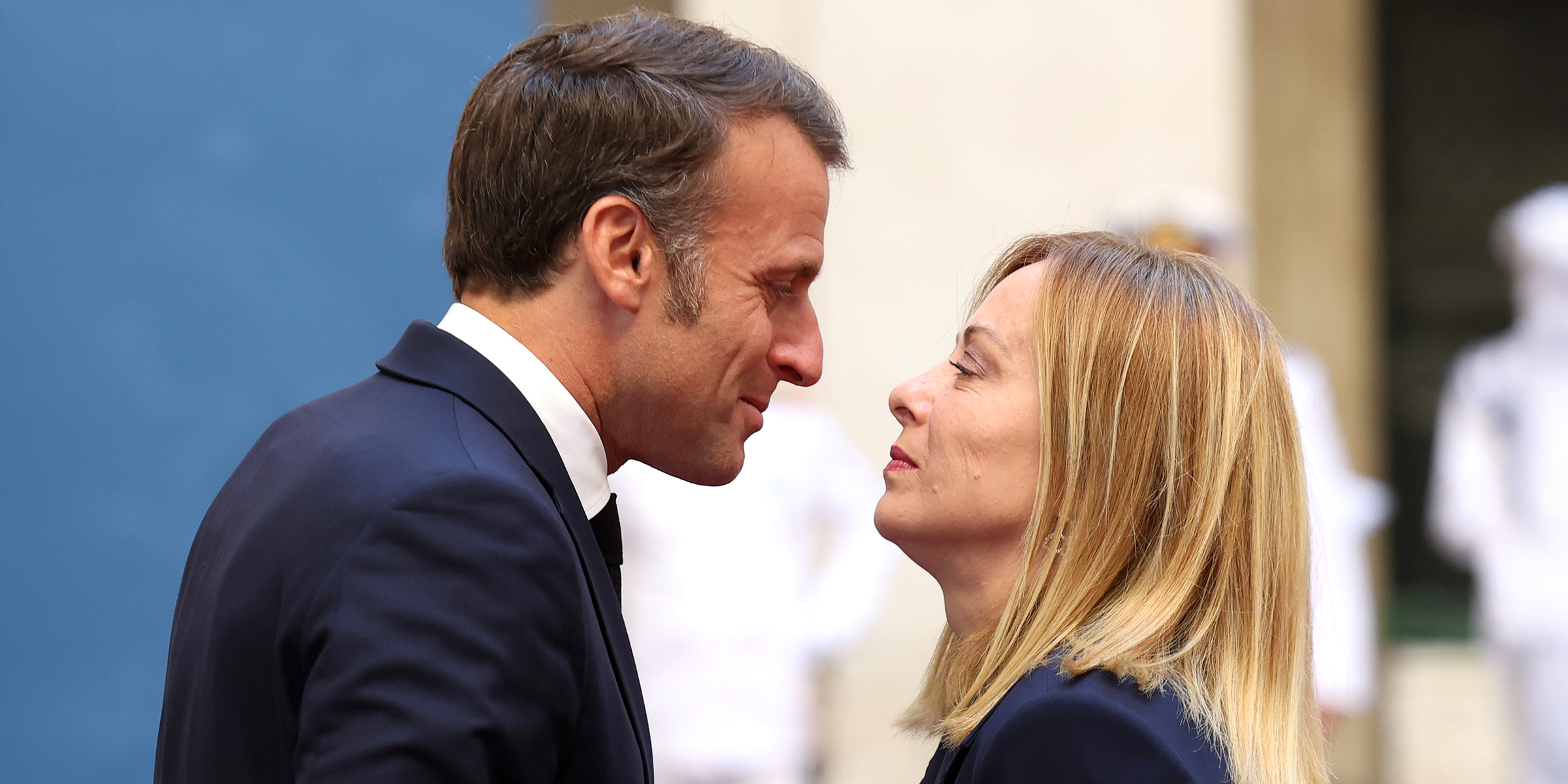 Emmanuel Macron et Giorgia Meloni | Source : Getty Images
