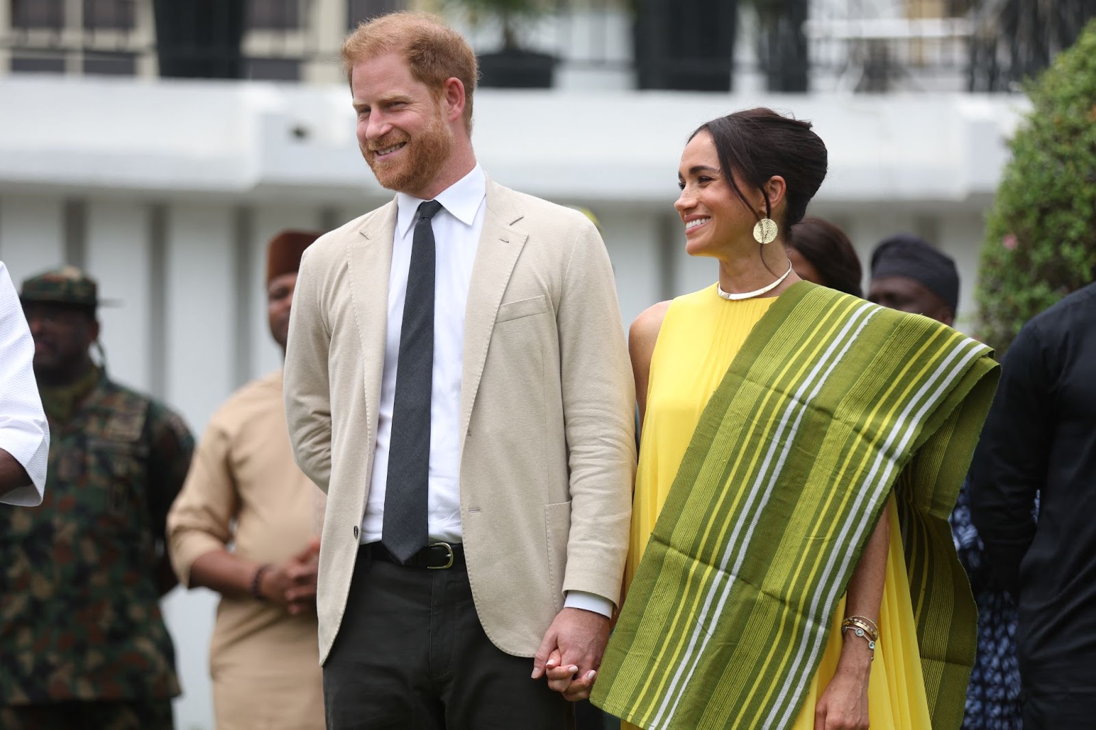 Le duc et la duchesse de Sussex lors de leur visite au Nigeria le 12 mai 2024 | Source : Getty Images