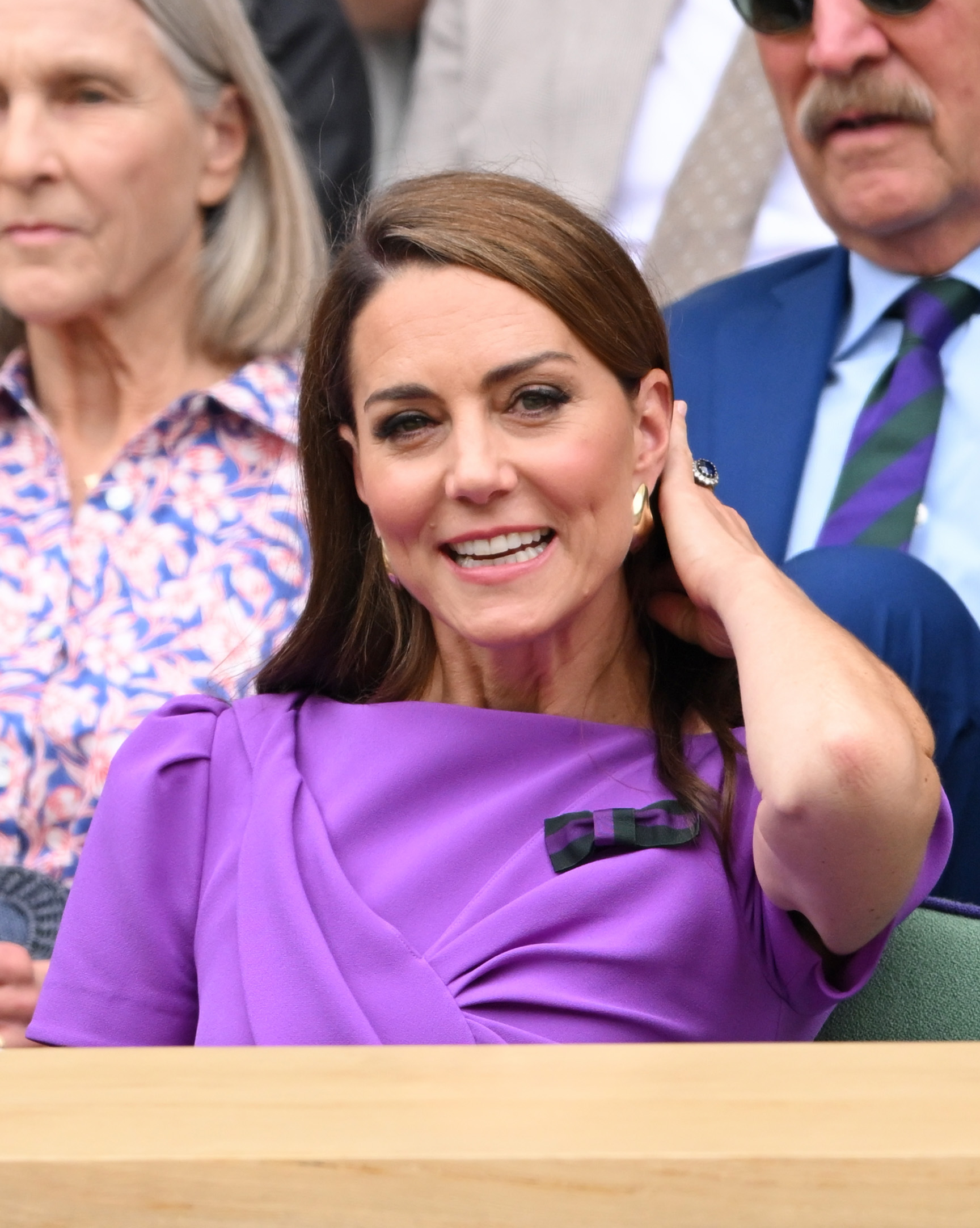 Kate Middleton photographiée au bord du court central lors des championnats de tennis de Wimbledon, le 14 juillet 2024, à Londres, en Angleterre. | Source : Getty Images