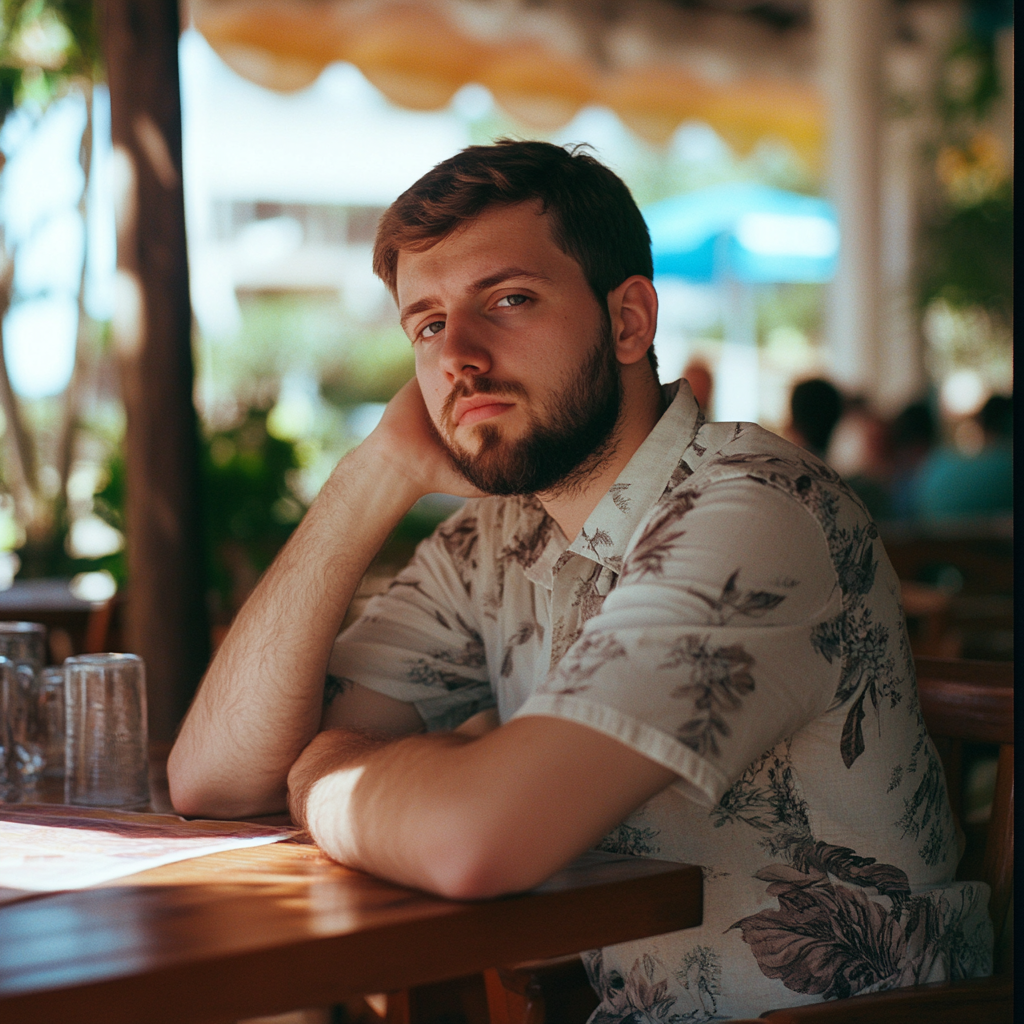 Un homme fatigué dans un café | Source : Midjourney