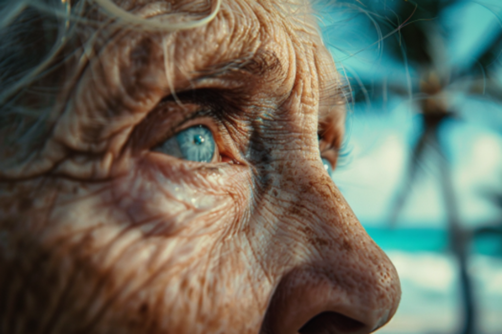 Une dame âgée admirant la plage | Source : Midjourney