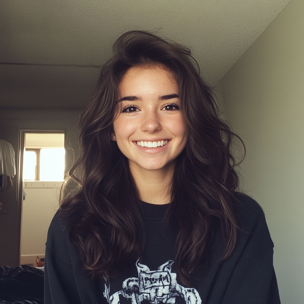 Gros plan sur une jeune fille souriante | Source : Midjourney