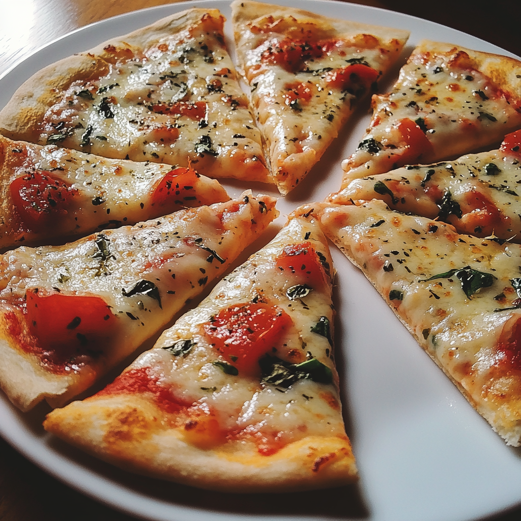 Tranches de pizza sur une assiette | Source : Midjourney