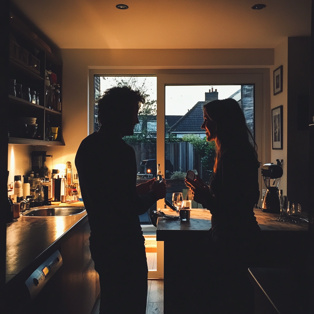 Un couple qui discute dans sa cuisine | Source : Midjourney