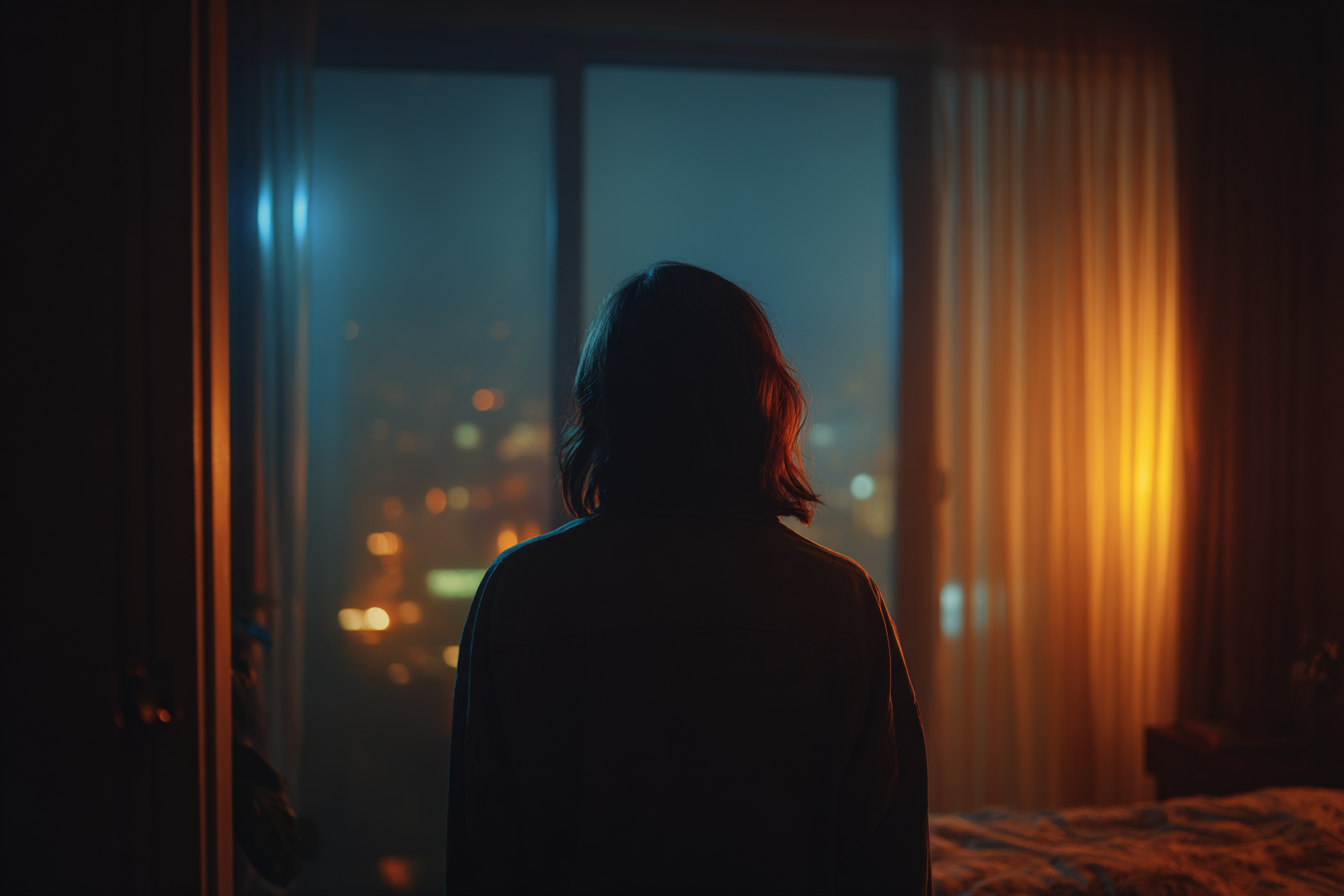 Une femme regardant par la fenêtre | Source : Midjourney