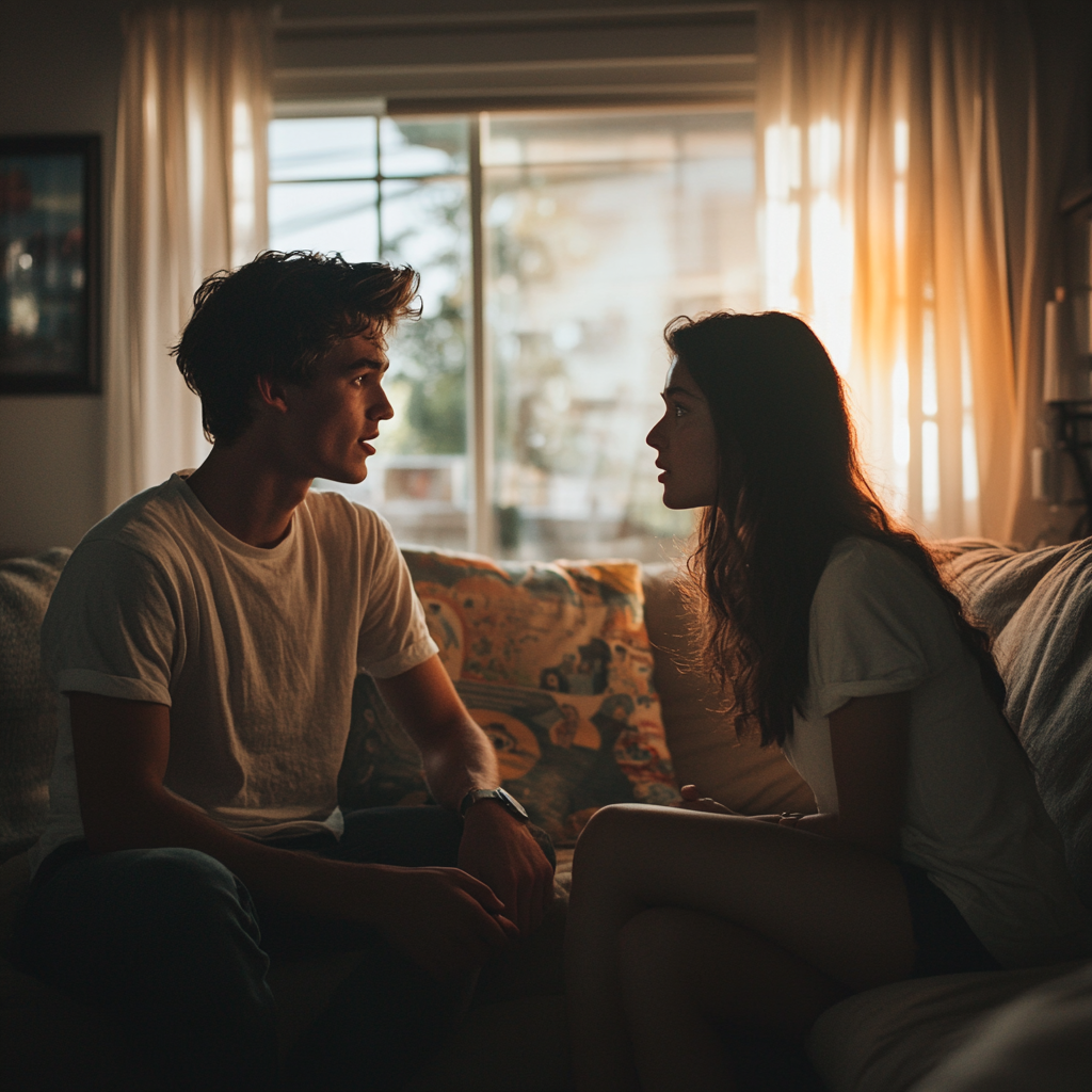 Un couple qui a une discussion sérieuse | Source : Midjourney