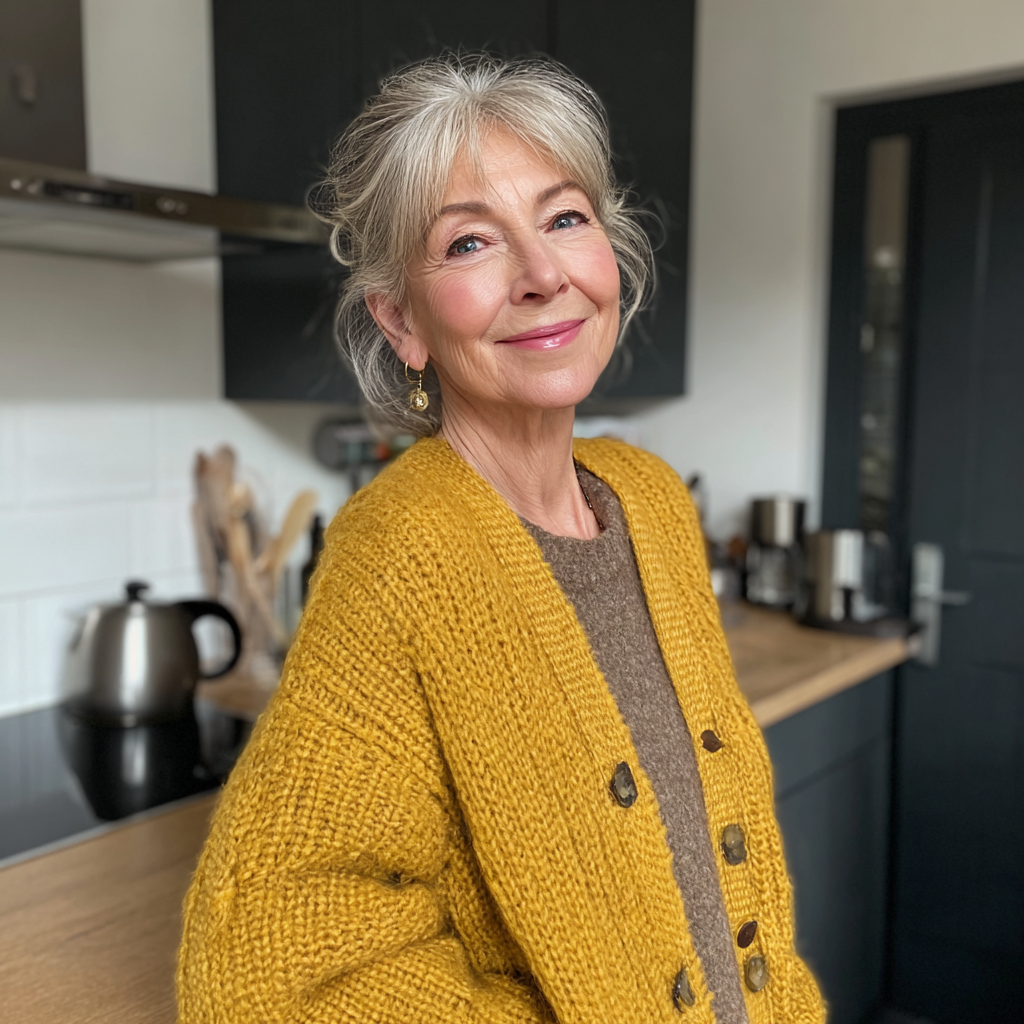Une femme âgée debout dans une cuisine | Source : Midjourney