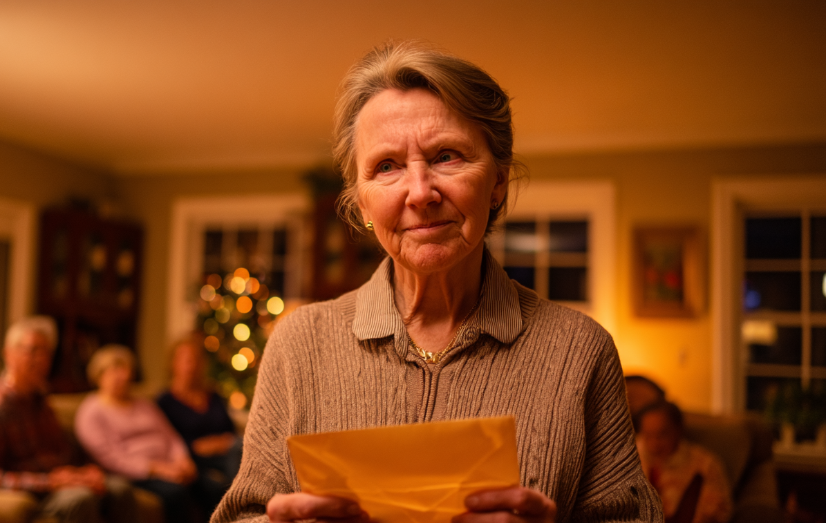 Une femme tenant une enveloppe | Source : Midjourney