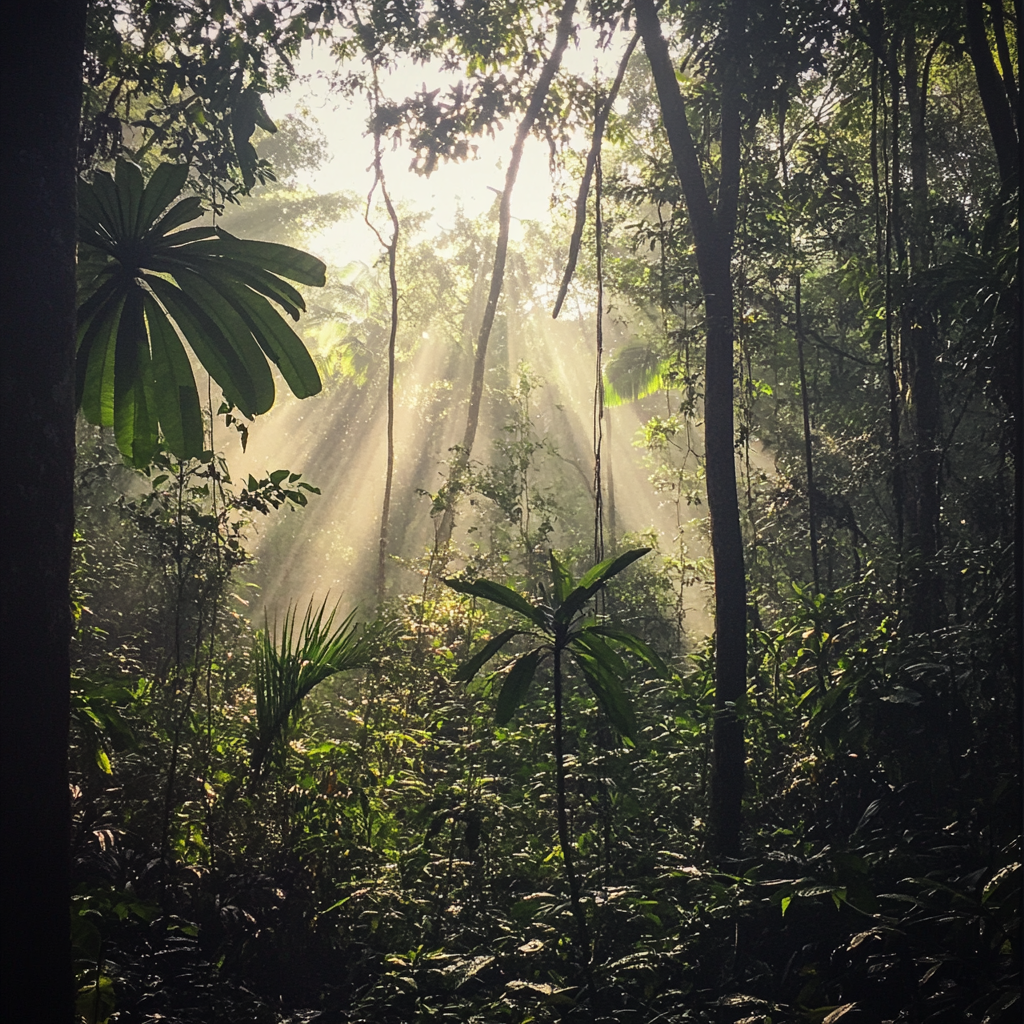 Une jungle dense imaginée de l'Amazonie | Source : Midjourney