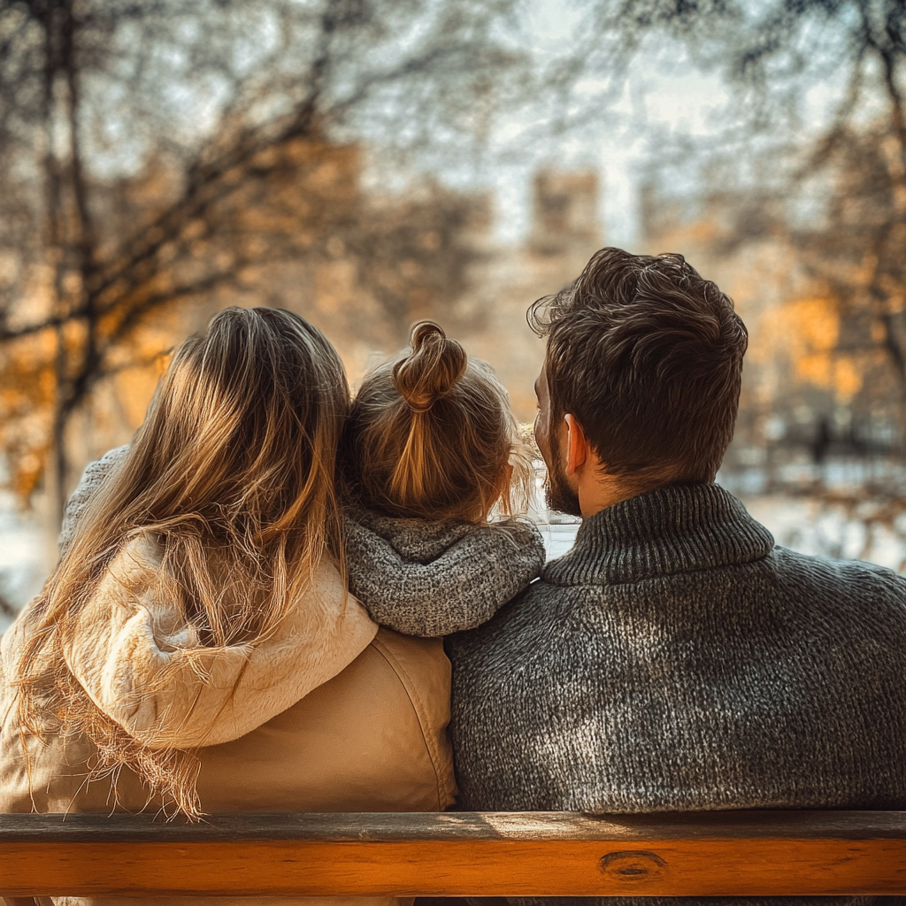 Jeune famille passant un bon moment dans le parc | Source : Midjourney