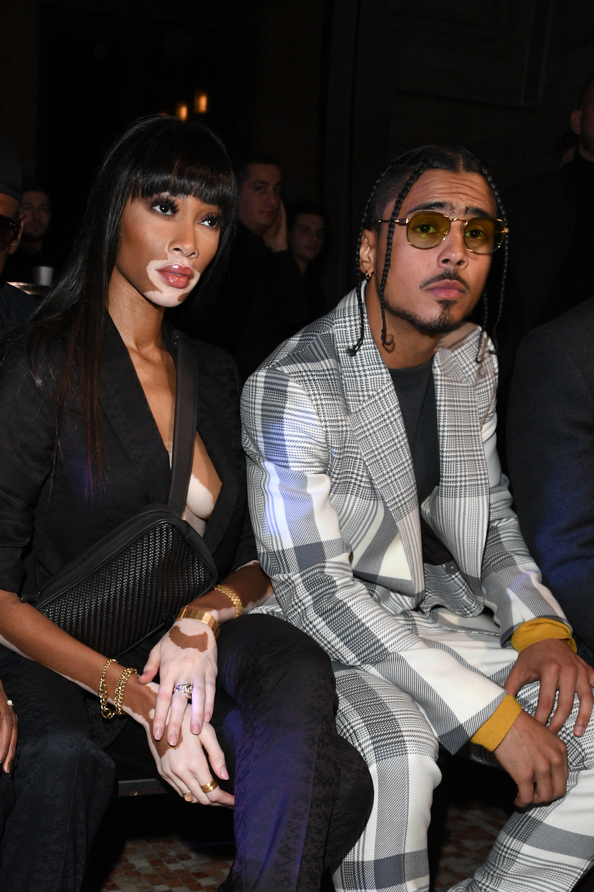 Winnie Harlow et Quincy Brown assistent au défilé Ermenegildo Zegna le 11 janvier 2019 à Milan, en Italie. | Source : Getty Images