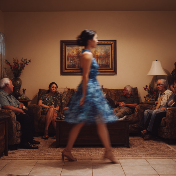 La femme s'en va, laissant derrière elle sa famille | Source : Midjourney