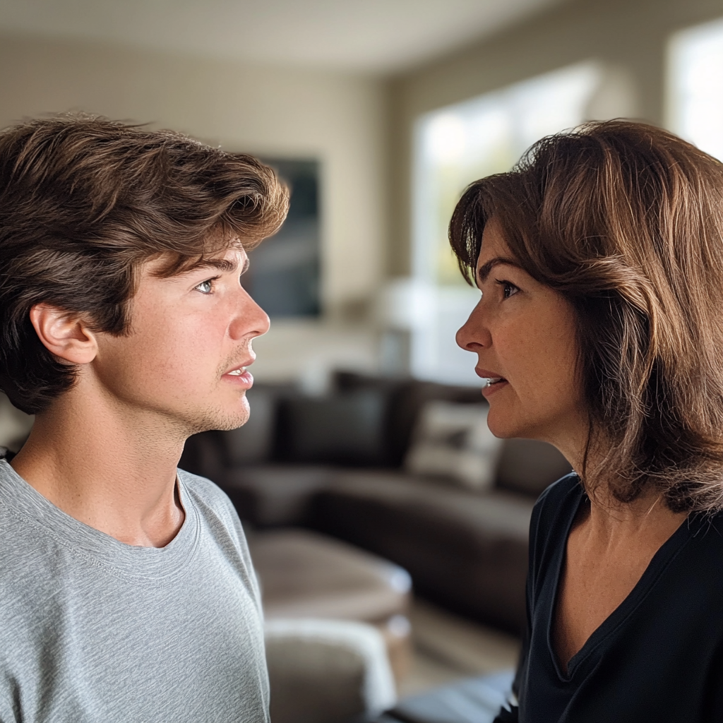 Une femme confrontée à son fils | Source : Midjourney