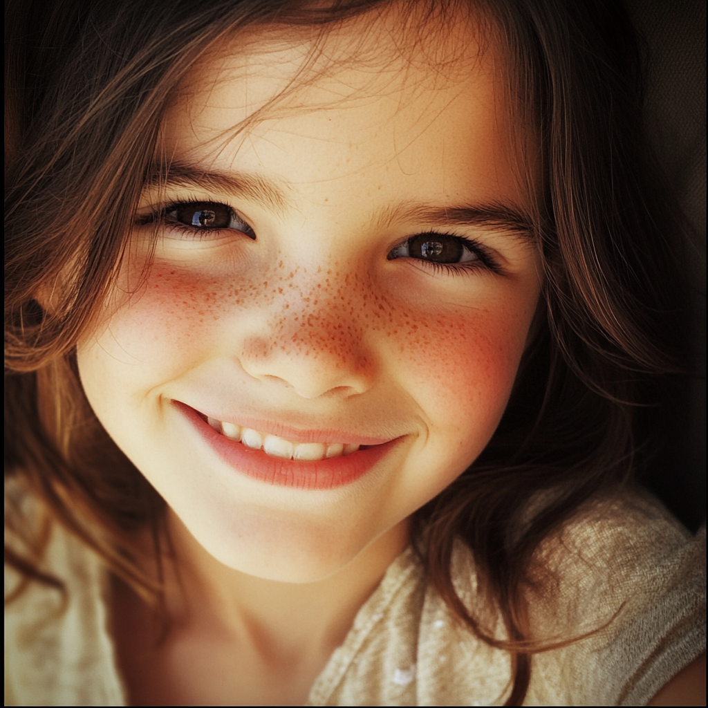 Une petite fille souriante | Source : Midjourney