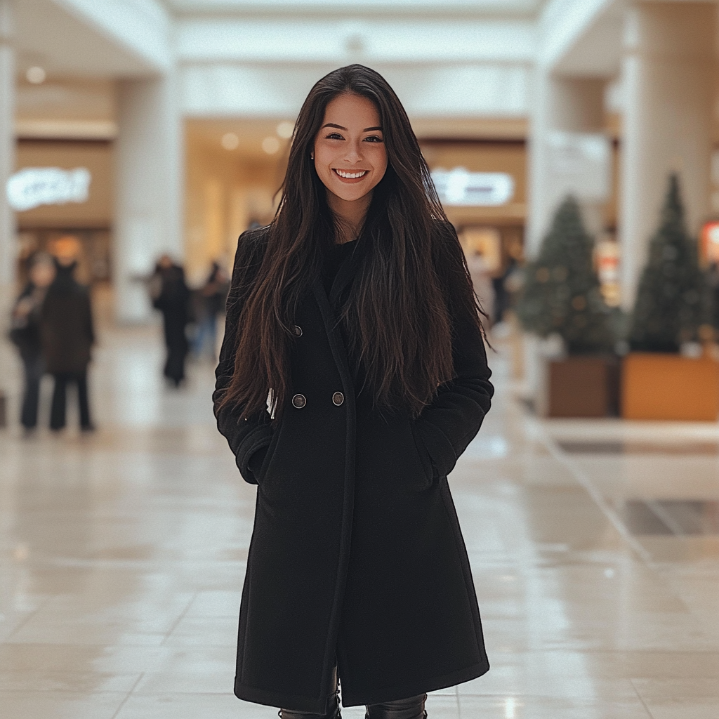 Une jeune femme au centre commercial | Source : Midjourney