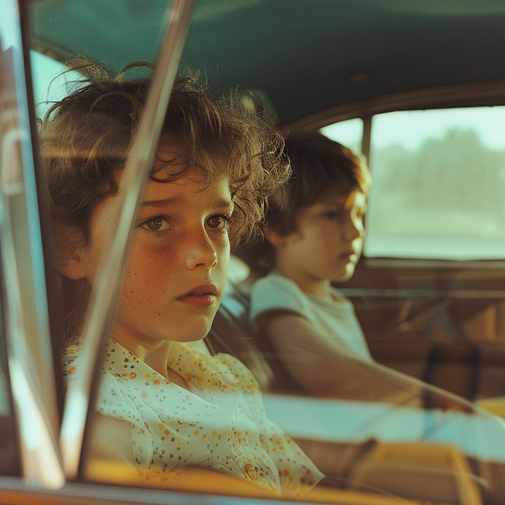 Enfants à l'intérieur d'une voiture | Source : Midjourney