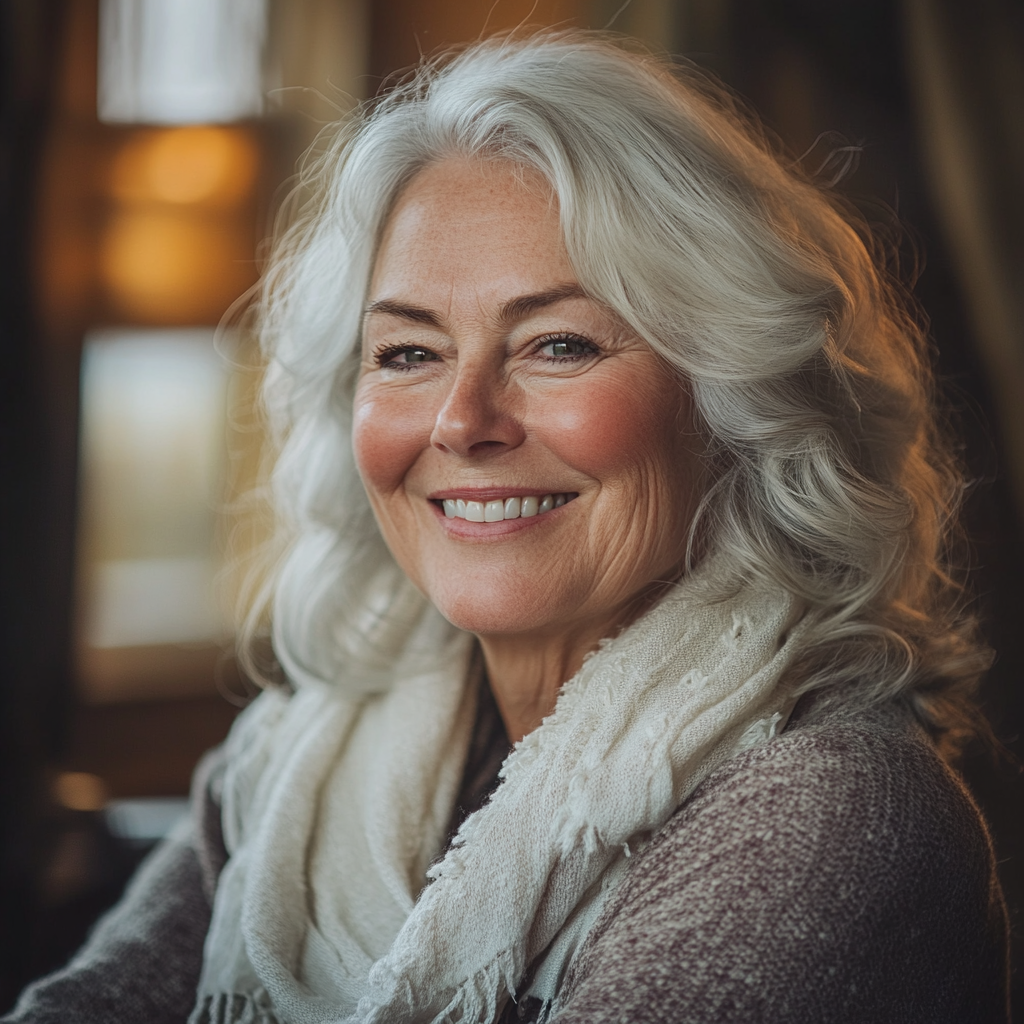 Une femme souriante d'âge moyen | Source : Midjourney